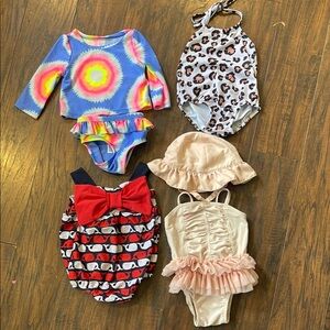 2 Gorgeous Baby Girl Swimsuits! 2 0-6, 6-12, 9-12